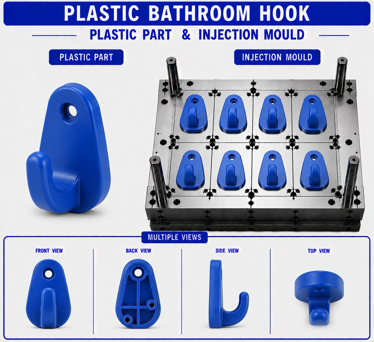 Plastic Bathroom Hook Mould and Moulding Service